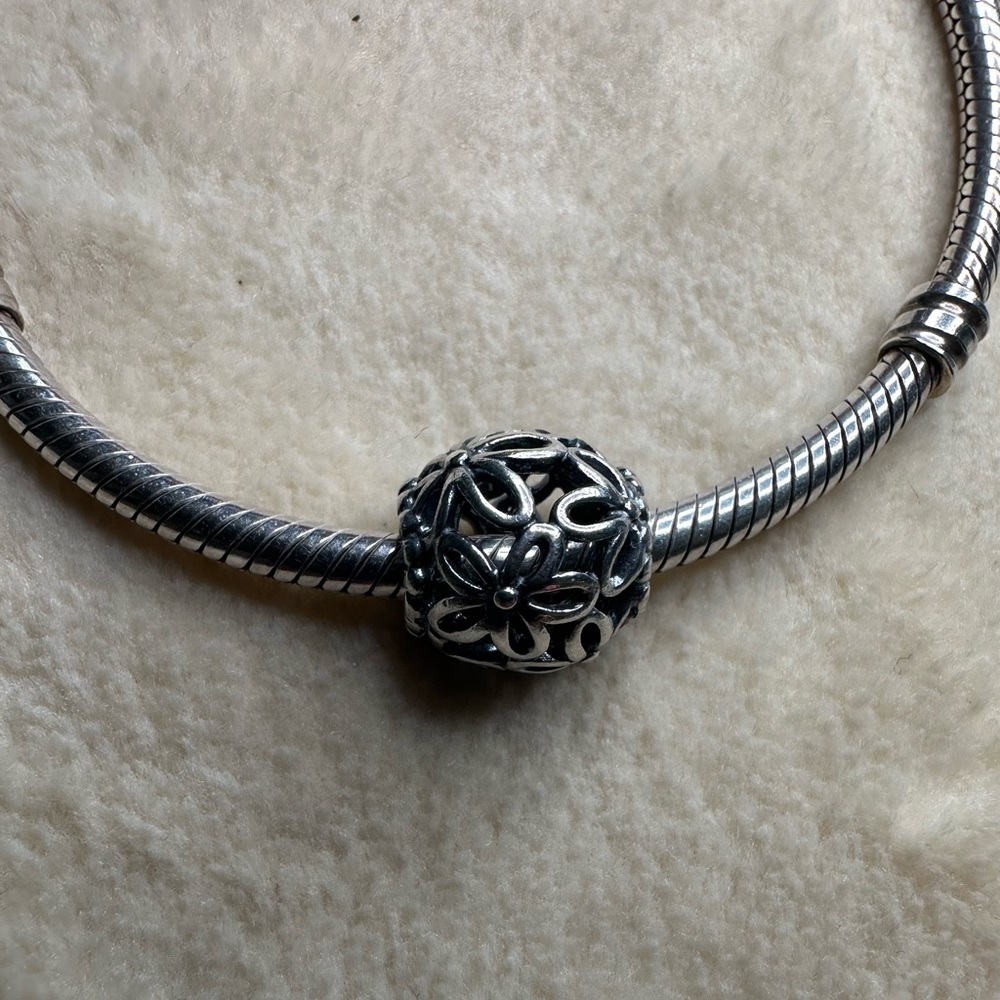 Pandora Wild Flower Walk Open Work Charm ALE 925 Retired #790890